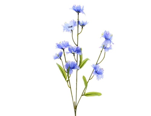 Искусственные полевые цветы -декоративная ветка "Васильки", полиэстер, голубые, 55 см, Kaemingk фото 3