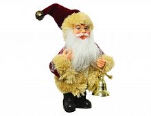 Малютка "Санта" с колокольчиком, бордовый, 13 см, Kaemingk
