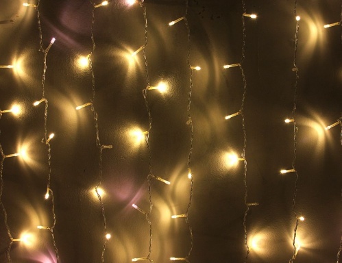 Световой занавес "Вечерний уют", 240 тёплых белых LED-огней, 2х2+5 м, прозрачный провод, уличный, Kaemingk фото 2