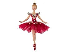 Ёлочная игрушка БАЛЕРИНА - РУБИНОВЫЙ ТАНЕЦ, полистоун, текстиль, 16 см, Kurts Adler
