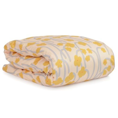 Комплект постельного белья горчичного цвета с принтом Полярный цветок из коллекции scandinavian touch фото 5