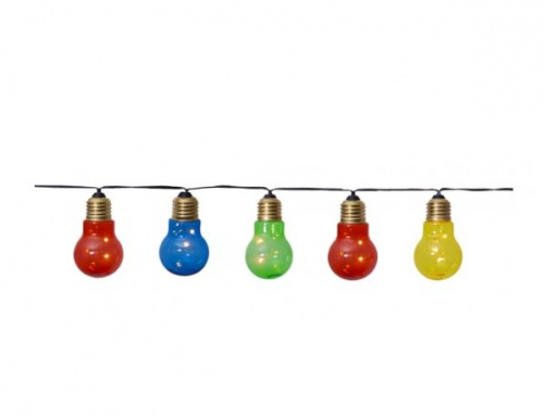 Электрогирлянда GLOW, 5 разноцветных ламп, 1 м, таймер, батарейки, уличная, STAR trading фото 3