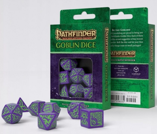 Набор кубиков Pathfinder "Goblin" для RPG, фиолетово-зеленый фото 2