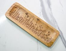 Деревянный поднос ФИОРИ СЕЛВАТИЧИ, тёмное дерево, средний, 35х13 см, Boltze