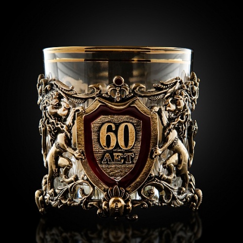 Бокал для виски Юбилей 60 лет в коричневом футляре, 50407007/К фото 4