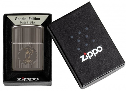 Зажигалка Zippo Founder's Day, покрытие Black Ice®, латунь/сталь, черная, глянцевая, 38x13x57 мм фото 3