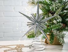 Ёлочная верхушка ЗВЕЗДА СИЛВЕР ФЛЕШ, пластик, 23 см, Winter Deco