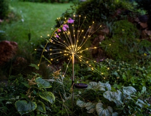 Садовый светильник на солнечной батарее "Шар из светлячков", 90 тёплых белых LED-огней, 90 см, таймер, Kaemingk фото 5