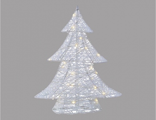 Светящаяся ёлка "Снежная паутинка", белая, 30 тёплых белых  LED-огней, 40 см, таймер, батарейки, Kaemingk