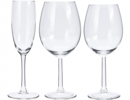 Набор бокалов для вина и шампанского "Виниссимо", стекло, 18 штук, Koopman International