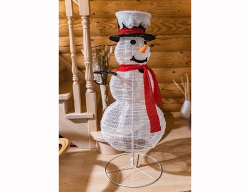 Светящаяся фигура "Снеговичок - мистер праздник", тёплые белые LED-огни, уличный, Peha Magic