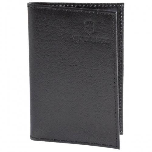 Чехол кожаный Victorinox для SwissCard, толщина 2 уровня, черный фото 2