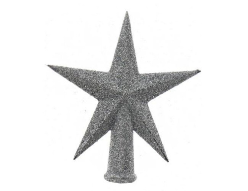 Елочная верхушка "Звезда делюкс" малая, пластик, глиттер, 13 см, Kaemingk