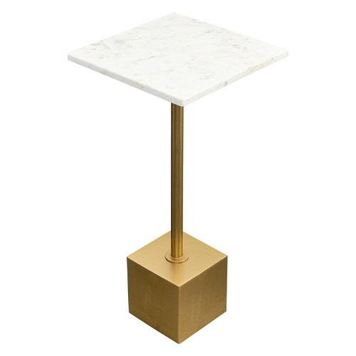 Столик приставной svein, 30х30 см, мрамор/золотой фото 4