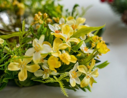 Мини-венок для свечи и декорирования "Нежность летнего луга", жёлтый, 22 см, Swerox фото 2