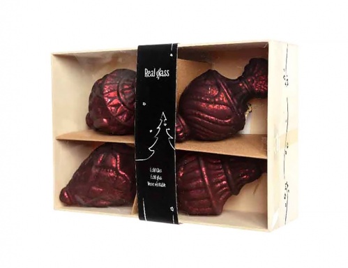 Набор винтажных ёлочных украшений "Гуэньес", стекло, подарочная упаковка, 7х13 см (4 шт.), Kaemingk фото 2