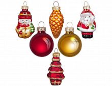 Коллекционный набор игрушек для настольной ёлки "Волшебство традиций", стекло, 4.5-6.5 см (25 шт.), Mister Christmas