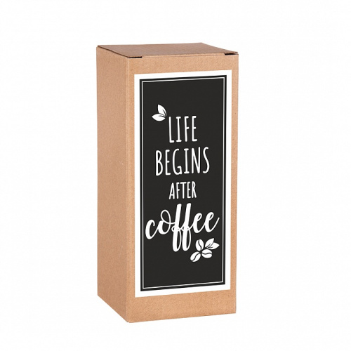 Термокружка "Life begins after coffee " подарочной упаковке фото 7