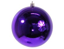 Набор однотонных пластиковых шаров глянцевых, цвет: фиолетовый, 100 мм, упаковка 4 шт., Winter Decoration