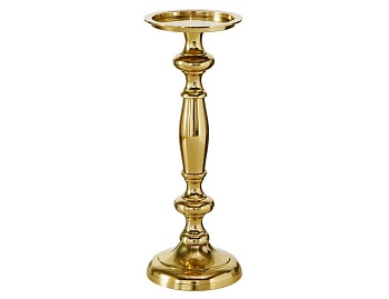 Металлический подсвечник "Лорения" для одной свечи, золотой, 35 см, Boltze
