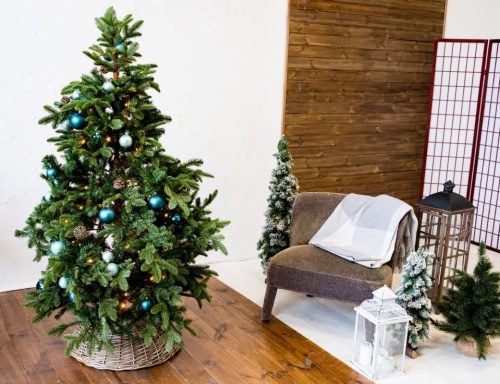 Корзина "Плетёный Винтаж" для декорирования основания елки, натуральная фото 4
