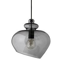 Лампа подвесная grace, 31,5хD30 см, дымчатое стекло, черный цоколь