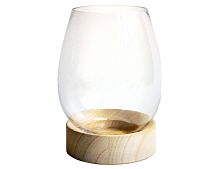 Стеклянная ваза - флорариум на деревянной подставке "Таула", 4 SEASONS
