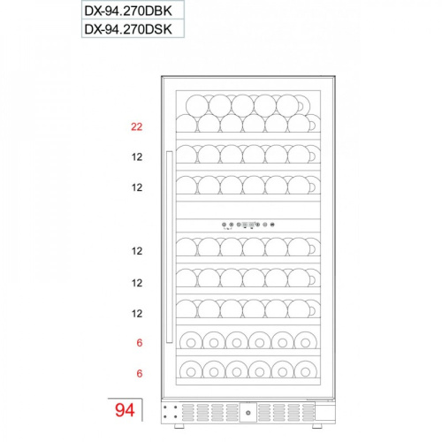 Винный шкаф Dunavox DX-94.270SDSK фото 9