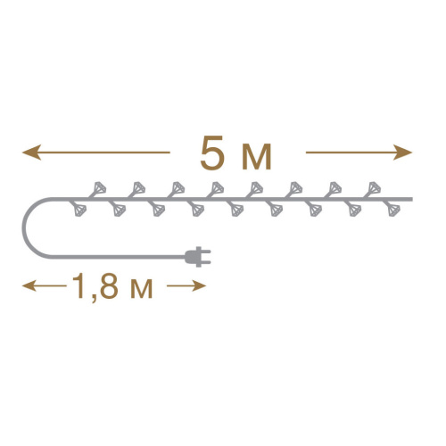 Светодиодная гирлянда для дома (теплый свет) Vegas Бриллианты 25 LED, 5 м, 220V 55083 фото 3