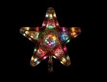 Верхушка светящаяся "Звезда", 15 разноцветных LED- ламп, 25 см, MOROZCO