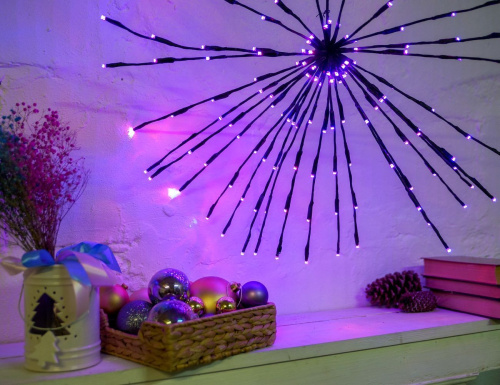 Светодиодное украшение ЁЖ - DANCING LIGHTS, 150 тёплых белых/разноцветных LED-огней, 70 см, таймер, ПДУ, уличное, Kaemingk фото 5