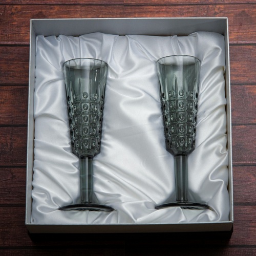 Набор из 2 бокалов для шампанского "Графика-1" в подарочной коробке фото 2