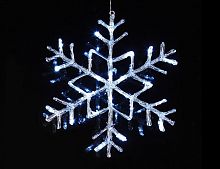 Подвесная светящаяся снежинка АНТАРКТИКА, 24 холодных белых LED-огня, 40 см+5м, прозрачный провод, уличная, STAR trading