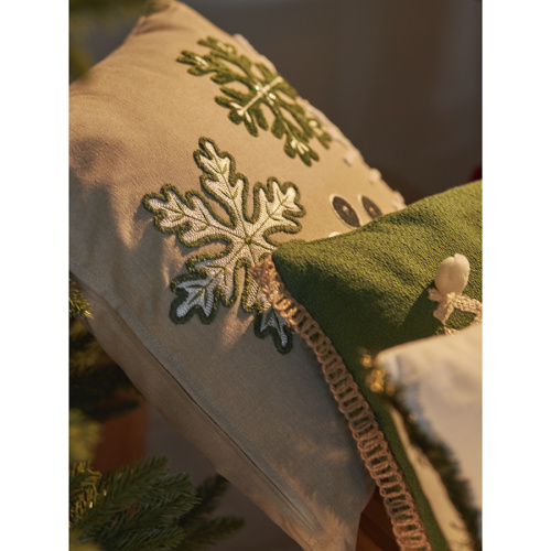 Подушка декоративная с вышивкой snow flakes из коллекции new year essential, 45х45 см фото 7