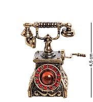 AM-2702 Колокольчик «Телефон ретро со стразами» (латунь, янтарь)