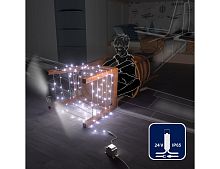 Гирлянда светодиодная уличная 24V Rich Led Cap, 100 холодных белых LED ламп, 10 м, черный КАУЧУК, соединяемая, IP65, Rich LED