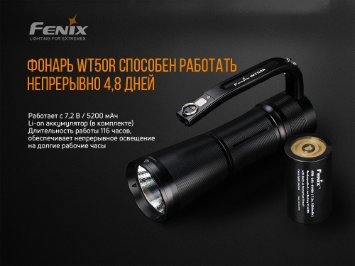 Фонарь светодиодный Fenix WT50R, 3700 лм, аккумулятор фото 12