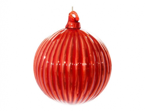 Набор стеклянных ёлочных шаров "Трамонто", стекло, красный, 8 см (6 шт.), SHISHI