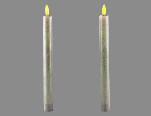 Набор рустикальных восковых свечей MAGIC FLAME, тёплые белые мерцающие LED-огни, 25.5 см фото 4