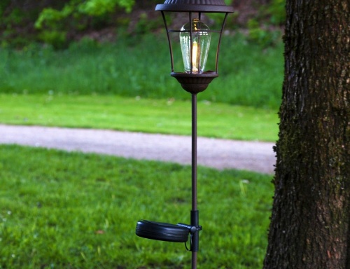 Садовый светильник - фонарь "Мессино", солнечная батарея, тёплый белый LED-огонь, 73х12 см, STAR trading фото 2