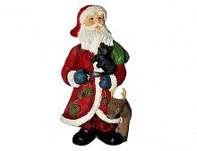 Статуэтка-подвеска "Санта со зверушками", полирезин, 5.1х4.3х10.2 см, Forest Market