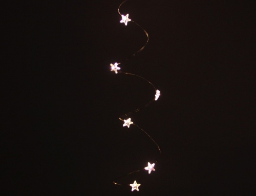 Набор электрогирлянд для бутылок "Роса - крохотные звёздочки", 8 тёплых белых микро LED-огней, 80 см, прозрачный провод, батарейки, 2 шт., Koopman International фото 4