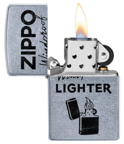 Зажигалка Zippo Windproof, покрытие Street Chrome™, латунь/сталь, серебристая, 38x13x57 мм фото 5