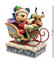Disney-4052003 Фигурка "Микки Маус и Плуто в санях (Веселое Рождество!)"