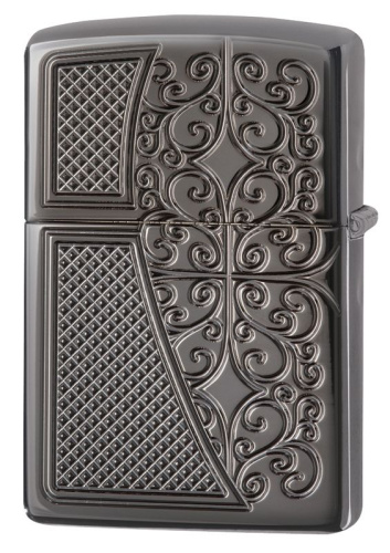 Зажигалка Zippo Armor™ с покрытием Black Ice®, латунь/сталь,чёрная, глянцевая, 36x12x56 мм фото 2