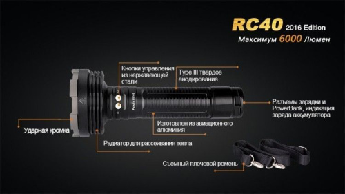 Фонарь светодиодный Fenix Cree XM-L2 U2 LED, 6000 лм, аккумулятор фото 18