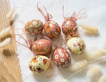 Декоративные пасхальные яйца УСЛАДА ДЛЯ ДУШИ маленькие, 5 см (упаковка 8 шт.), Kaemingk