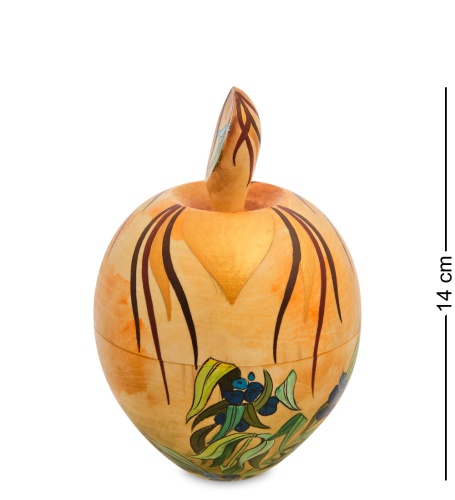 МР-16/34-D Шкатулка-яблоко «Альфонс Муха - Драгоценные камни. Изумруд» фото 2
