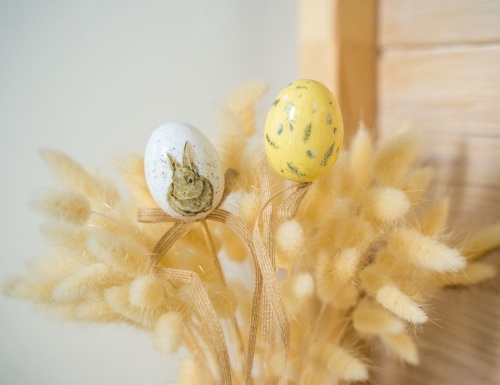 Пасхальные украшения - яйца на палочках ВОЗДУШНАЯ ПАСТЕЛЬ, 6 см (упаковка 6 шт.), Kaemingk фото 4