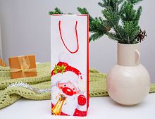 Подарочный пакет для бутылки САНТА: ЩЕКОТНЫЕ ПУЗЫРИКИ, 36х13 см, Koopman International